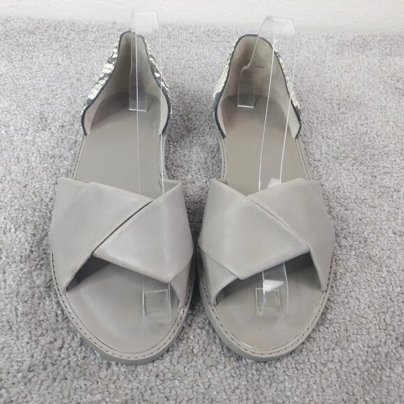 Vince D'Orsay Sandals Womens 10 Slip On Shoes Idara Flat Twist Snake Print - Picture 5 of 10